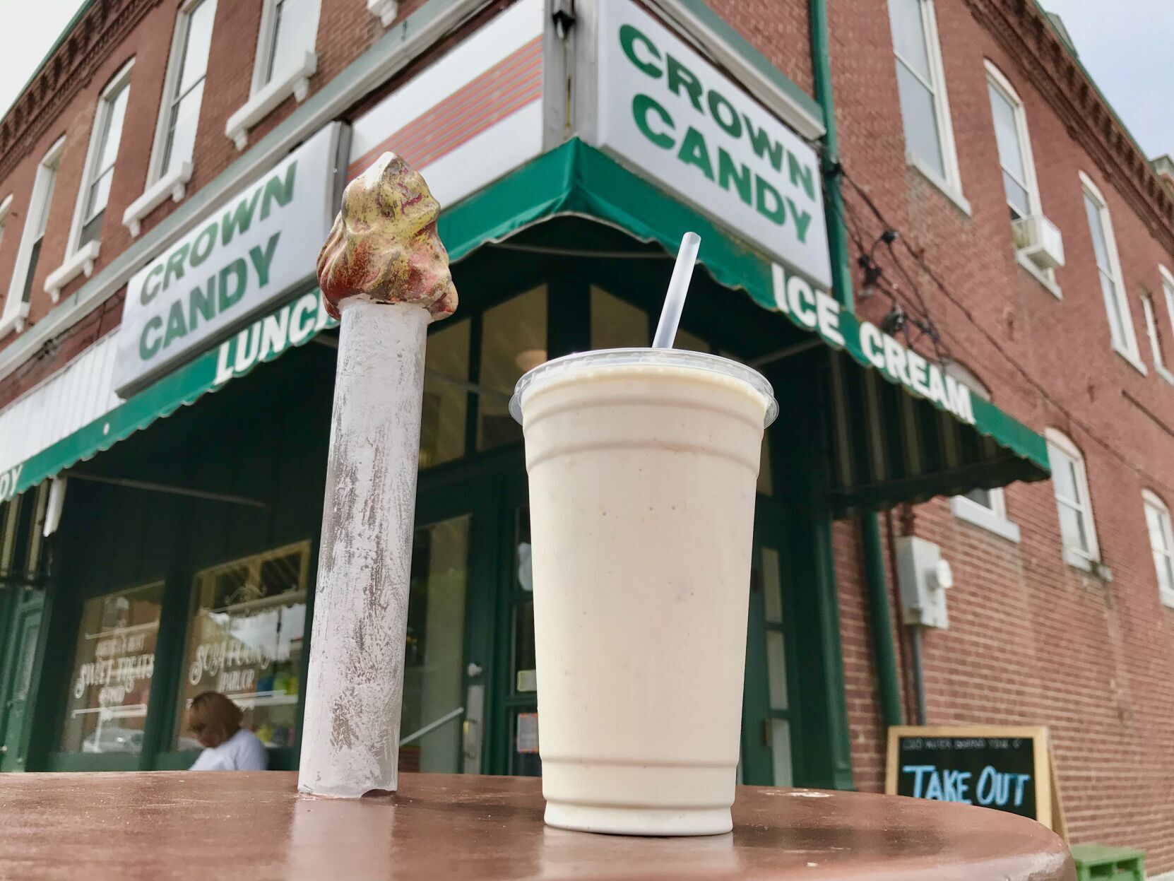 Fresh banana malt at Crown Candy Kitchen